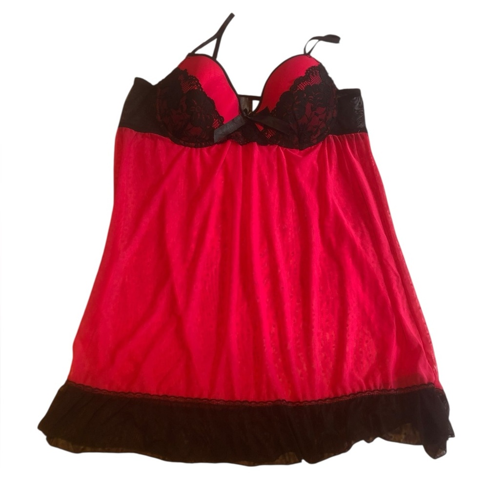 Per Lei Pink and Black Lace Chemise